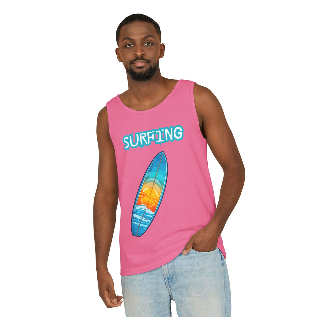 Surfing Tank Top Sunset Surfboard Beach Tank for Surfers & Summer Lovers - Etna Gift
