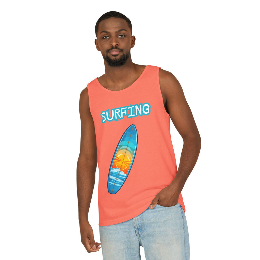 Surfing Tank Top Sunset Surfboard Beach Tank for Surfers & Summer Lovers - Etna Gift