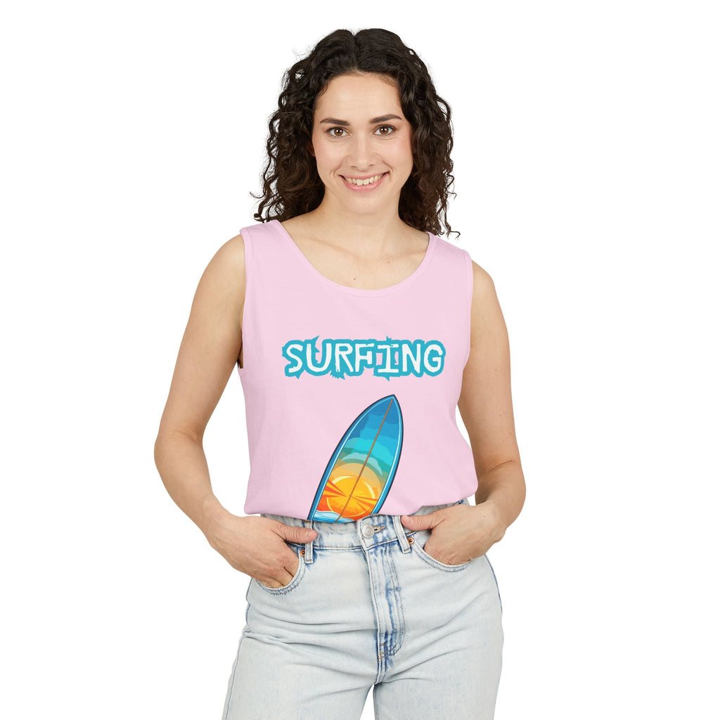 Surfing Tank Top Sunset Surfboard Beach Tank for Surfers & Summer Lovers - Etna Gift