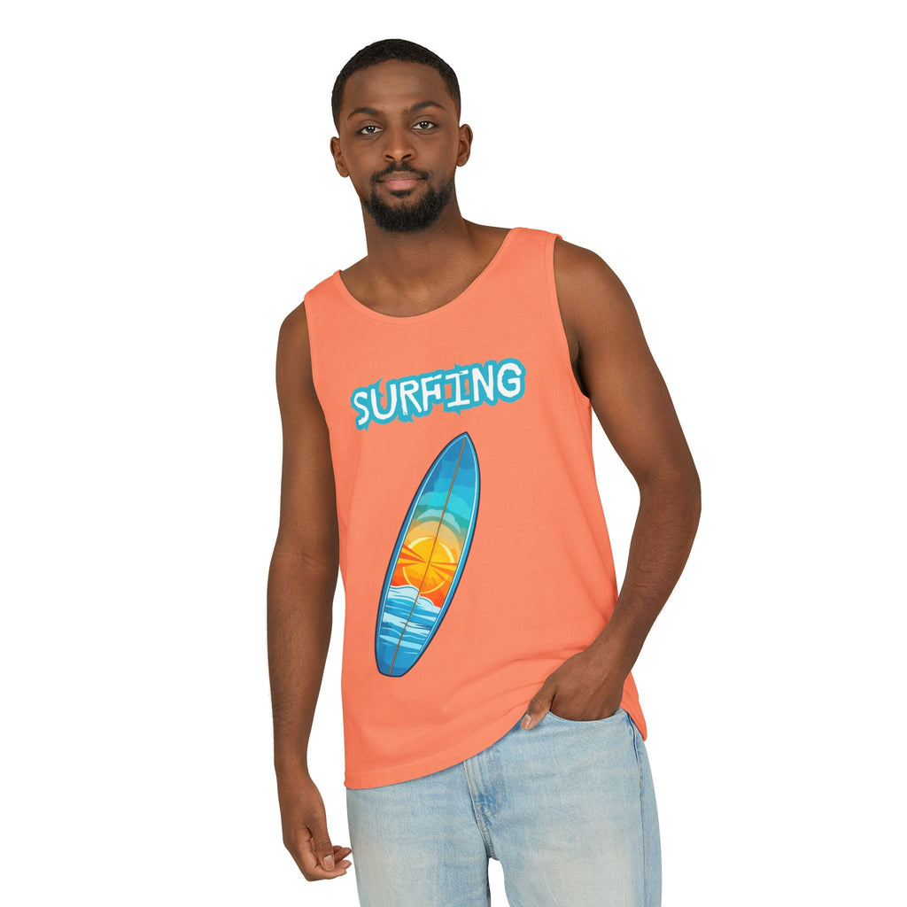 Surfing Tank Top Sunset Surfboard Beach Tank for Surfers & Summer Lovers - Etna Gift
