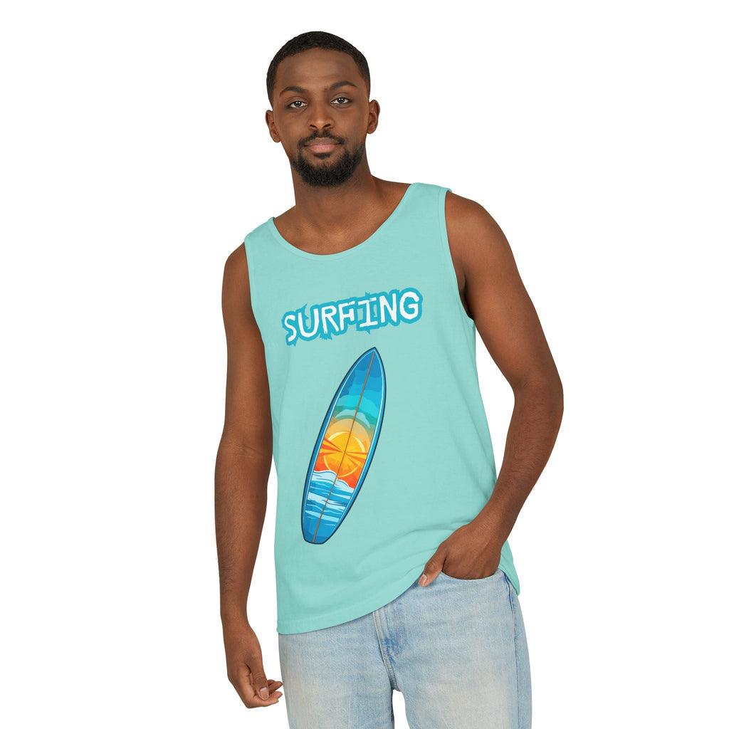 Surfing Tank Top Sunset Surfboard Beach Tank for Surfers & Summer Lovers - Etna Gift