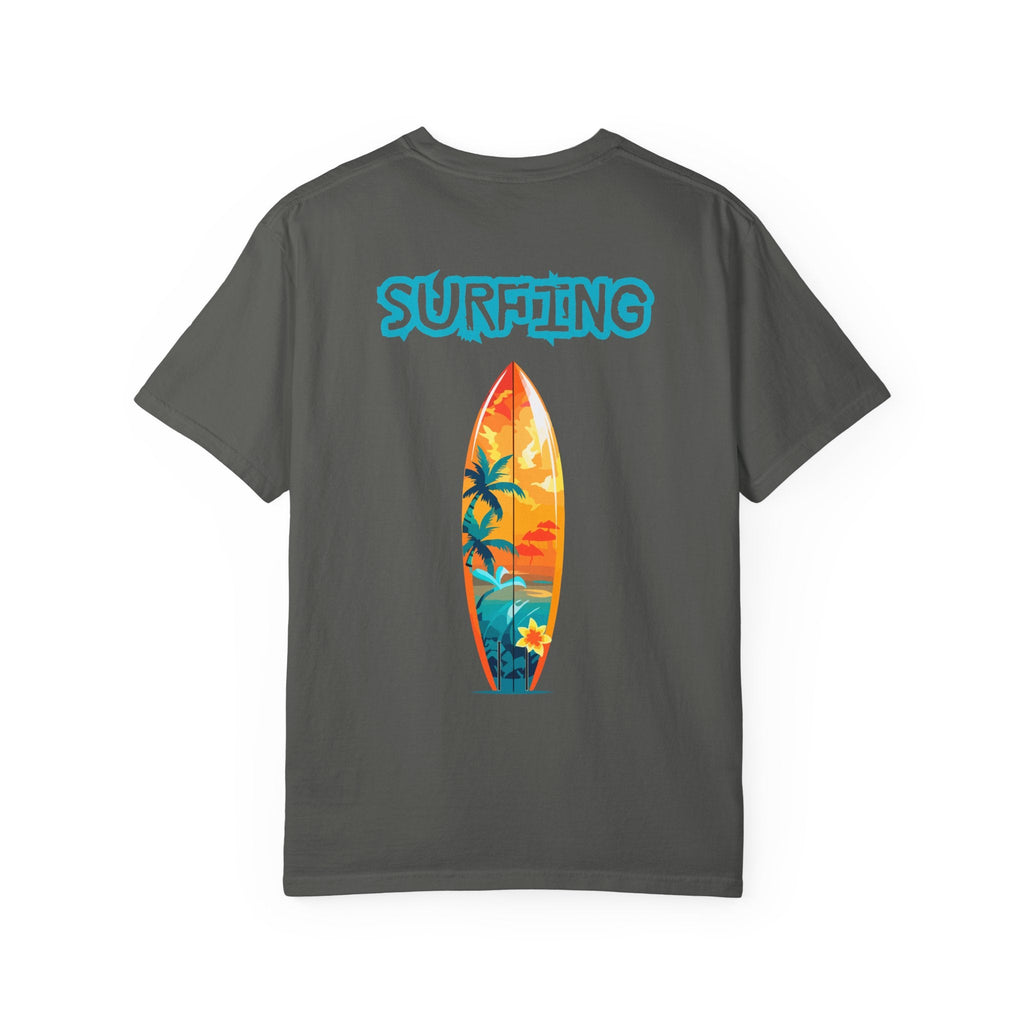Surfing Tropical Board T-Shirt Beach Vibes Tee with Colorful Surfboard Design - Etna Gift