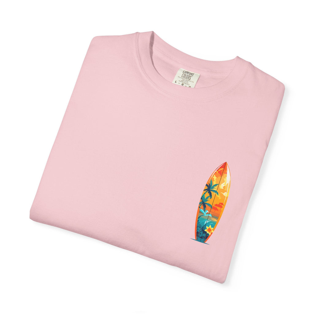 Surfing Tropical Board T-Shirt Beach Vibes Tee with Colorful Surfboard Design - Etna Gift