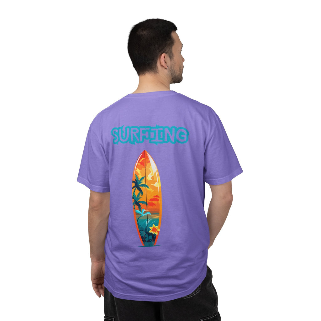 Surfing Tropical Board T-Shirt Beach Vibes Tee with Colorful Surfboard Design - Etna Gift