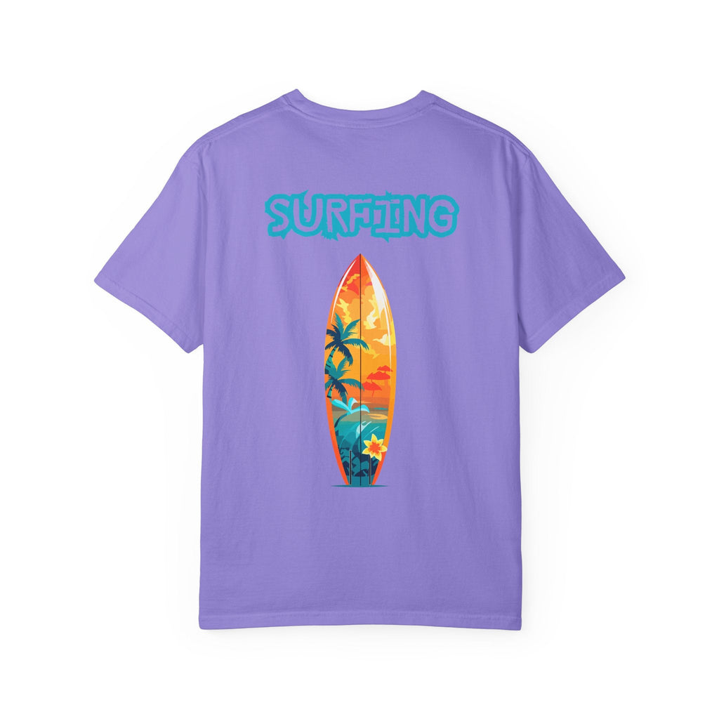 Surfing Tropical Board T-Shirt Beach Vibes Tee with Colorful Surfboard Design - Etna Gift