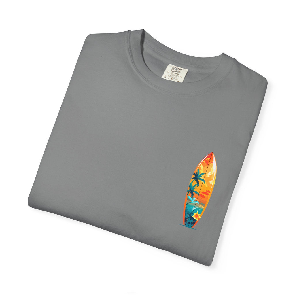 Surfing Tropical Board T-Shirt Beach Vibes Tee with Colorful Surfboard Design - Etna Gift