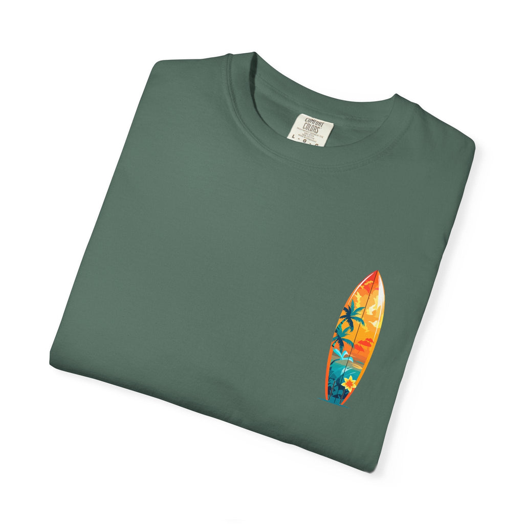 Surfing Tropical Board T-Shirt Beach Vibes Tee with Colorful Surfboard Design - Etna Gift