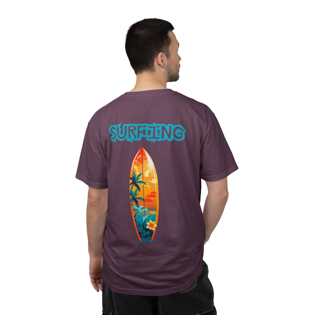 Surfing Tropical Board T-Shirt Beach Vibes Tee with Colorful Surfboard Design - Etna Gift
