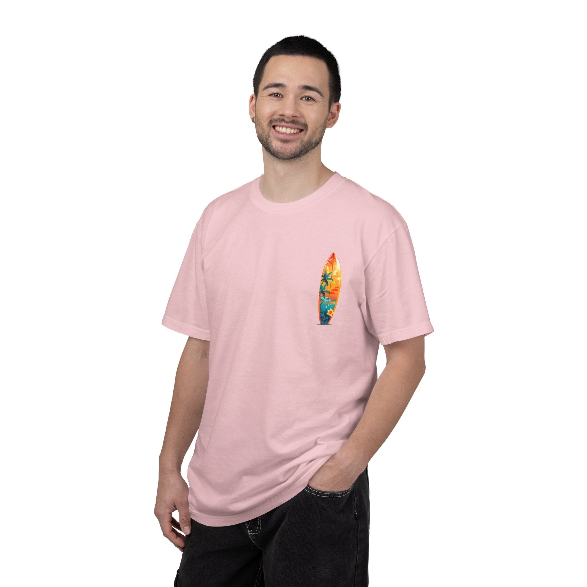 Surfing Tropical Board T-Shirt Beach Vibes Tee with Colorful Surfboard Design - Etna Gift