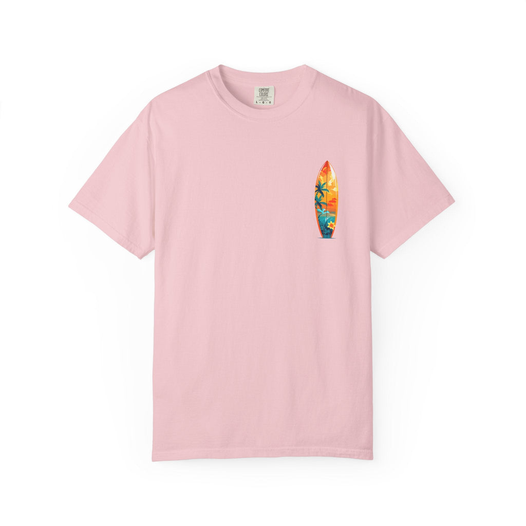 Surfing Tropical Board T-Shirt Beach Vibes Tee with Colorful Surfboard Design - Etna Gift