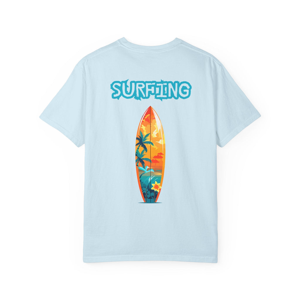 Surfing Tropical Board T-Shirt Beach Vibes Tee with Colorful Surfboard Design - Etna Gift