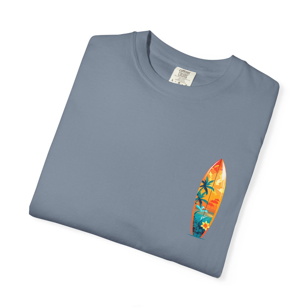 Surfing Tropical Board T-Shirt Beach Vibes Tee with Colorful Surfboard Design - Etna Gift