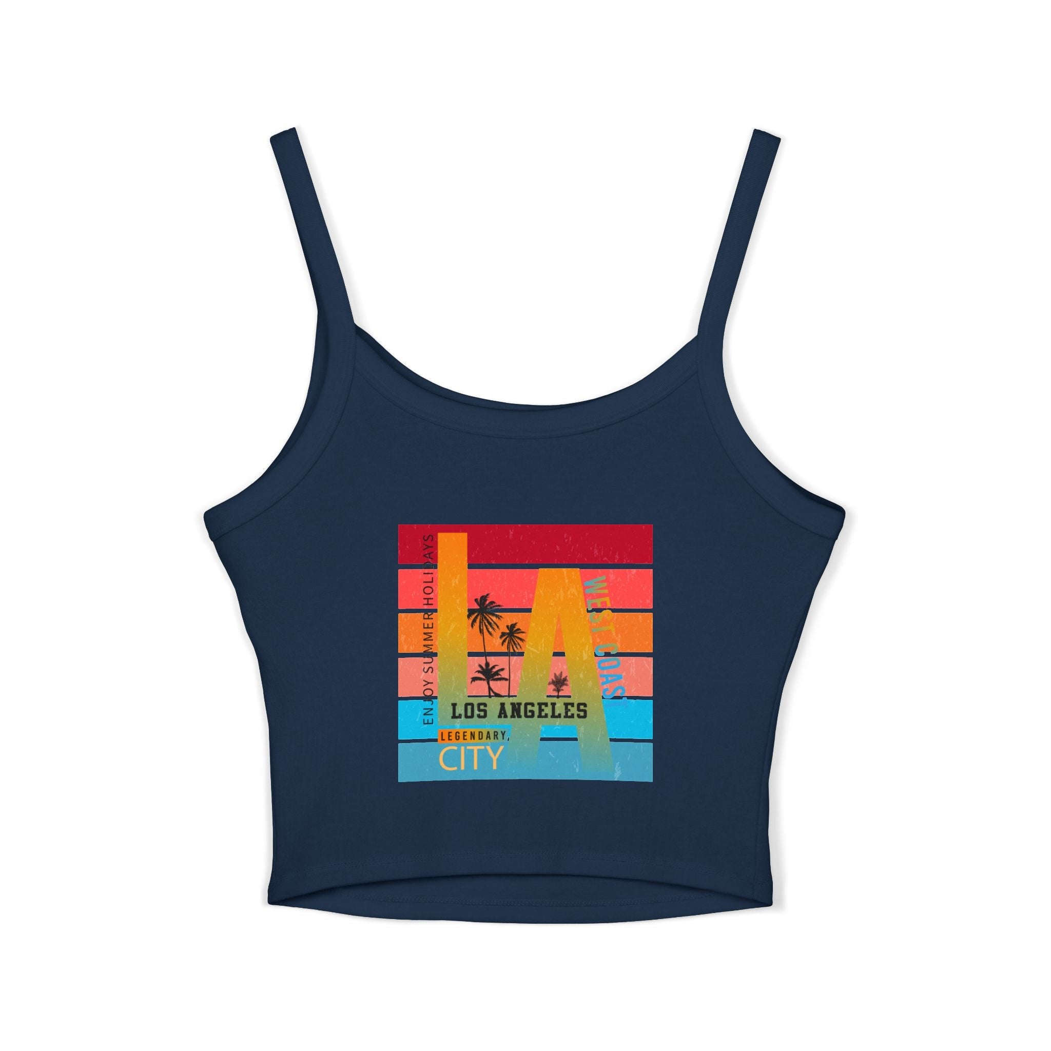 Surfing Woman Spaghetti Strap Tank Top Woman Surfing on a Surfboard - Etna Gift
