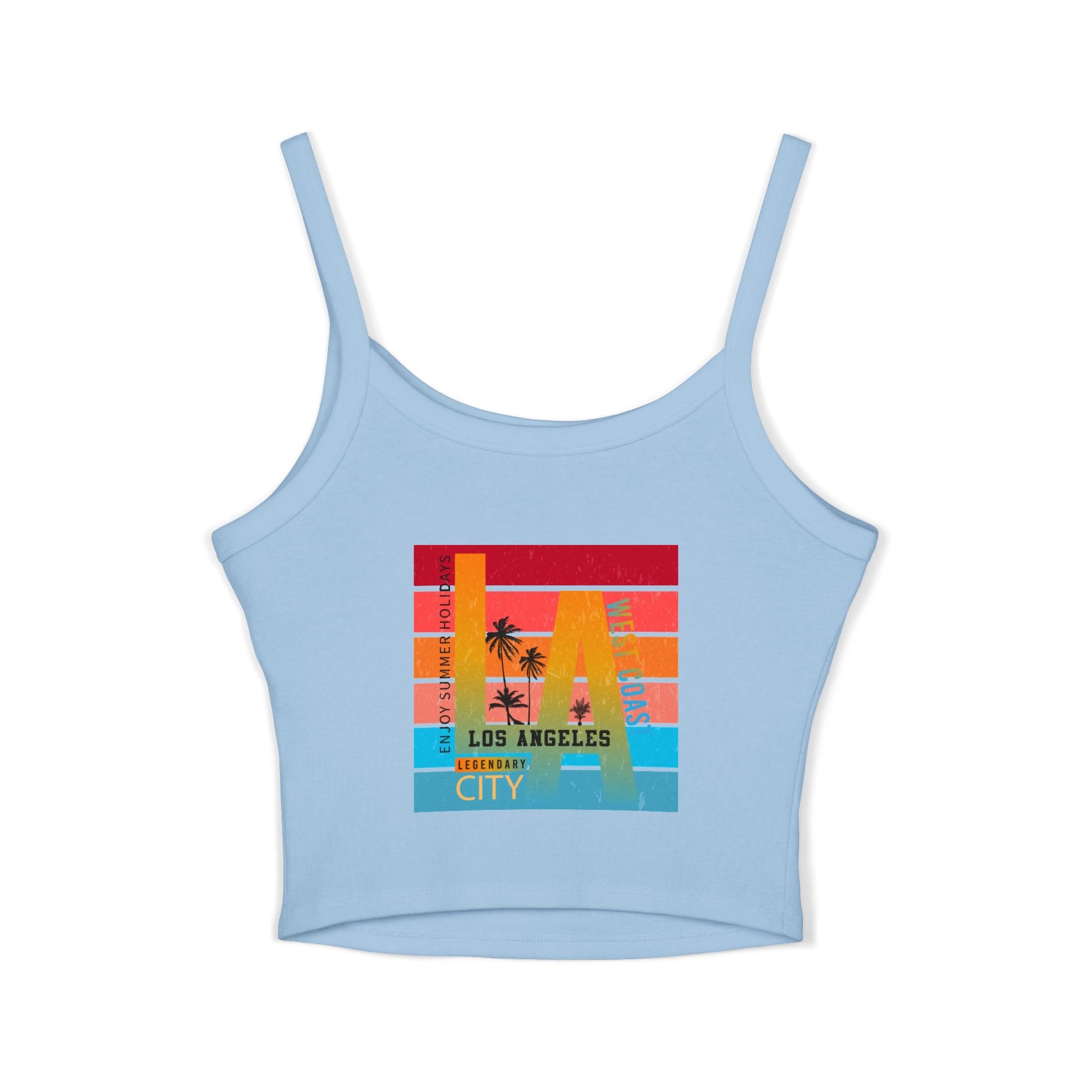 Surfing Woman Spaghetti Strap Tank Top Woman Surfing on a Surfboard - Etna Gift