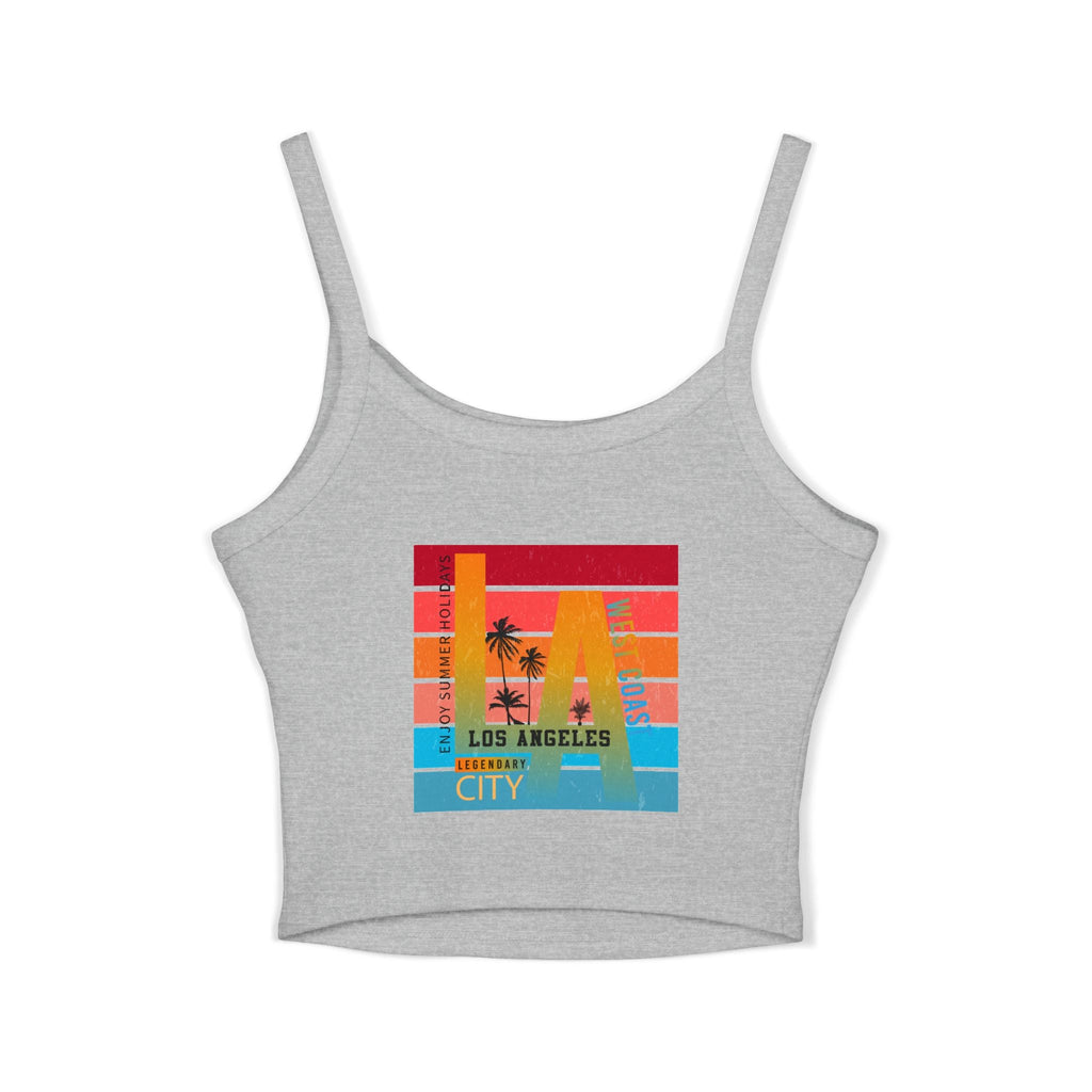 Surfing Woman Spaghetti Strap Tank Top Woman Surfing on a Surfboard - Etna Gift
