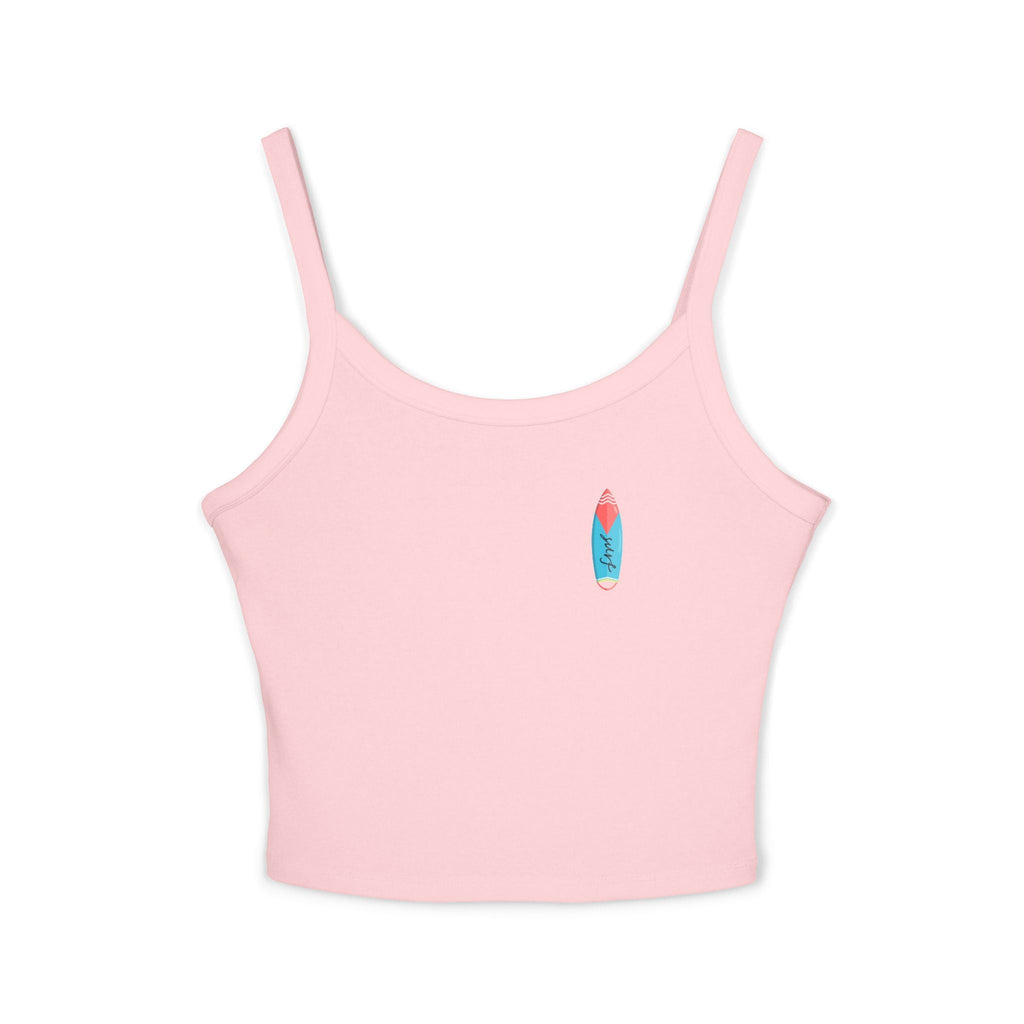Surfing Woman Spaghetti Strap Tank Top Woman Surfing on a Surfboard - Etna Gift
