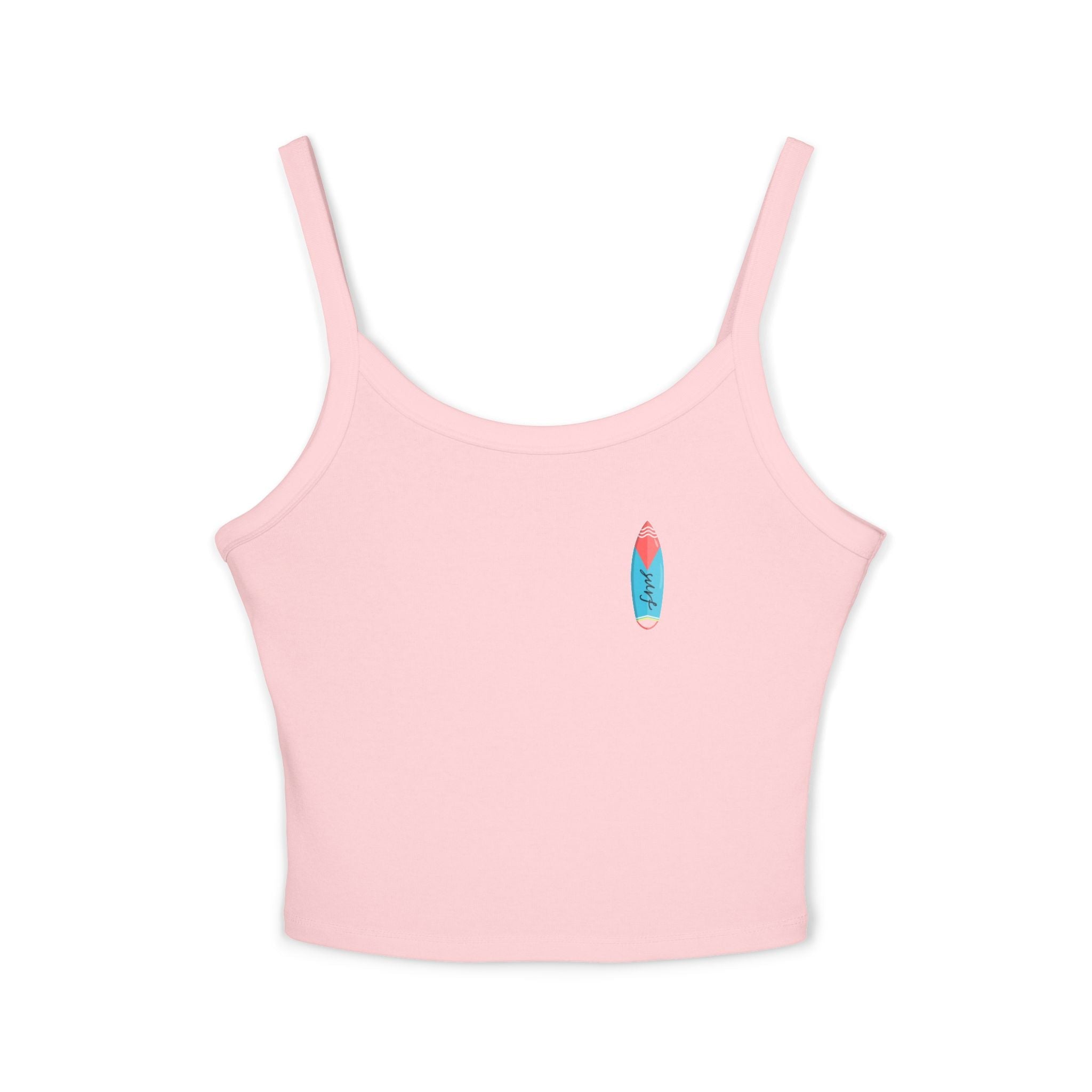 Surfing Woman Spaghetti Strap Tank Top Woman Surfing on a Surfboard - Etna Gift