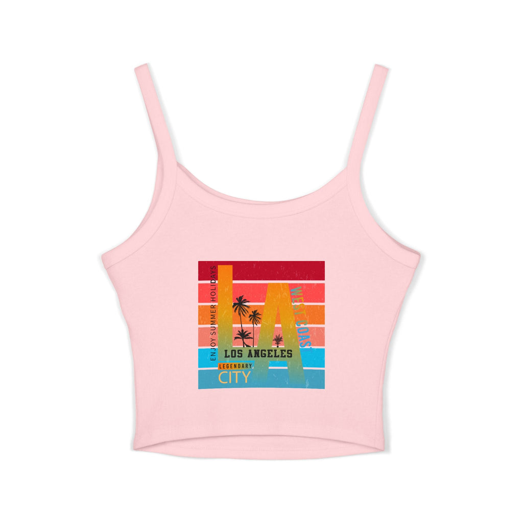 Surfing Woman Spaghetti Strap Tank Top Woman Surfing on a Surfboard - Etna Gift