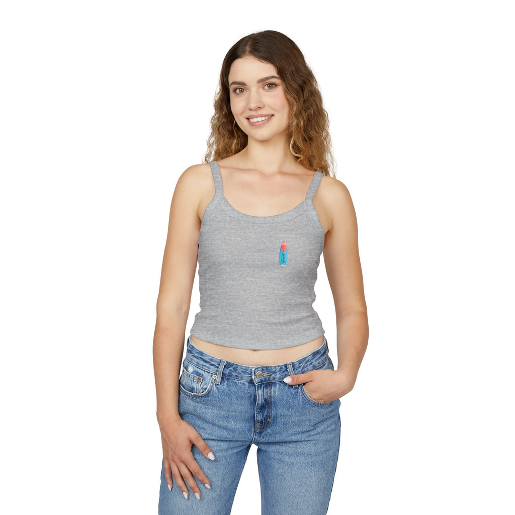 Surfing Woman Spaghetti Strap Tank Top Woman Surfing on a Surfboard - Etna Gift