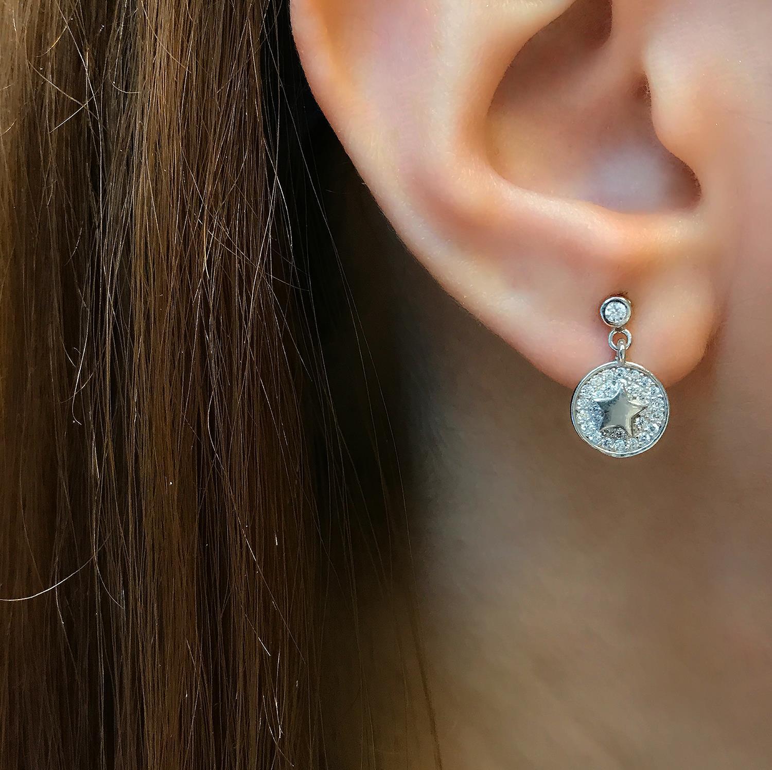 Teardrop Star Earngris – 925 Sterling Silver Teardrop Earrings - Etna Gift