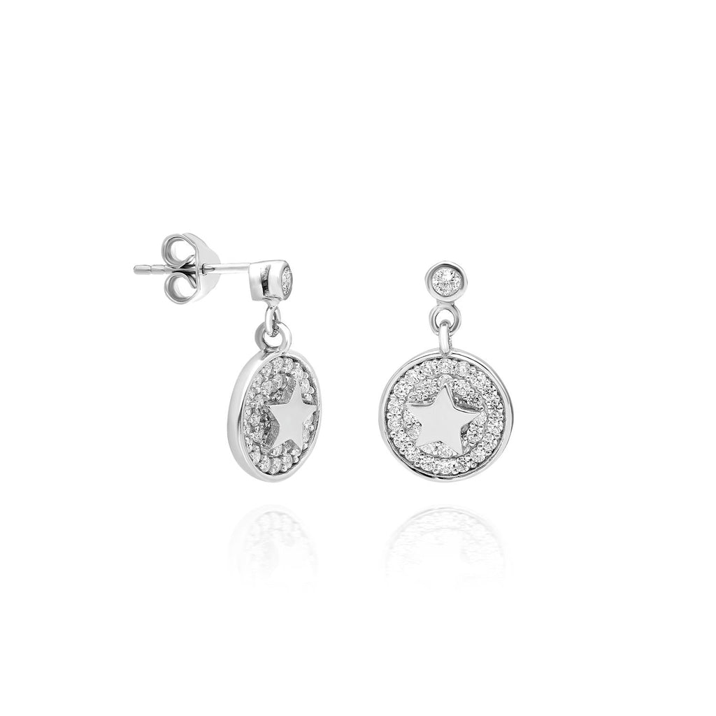 Teardrop Star Earngris – 925 Sterling Silver Teardrop Earrings - Etna Gift