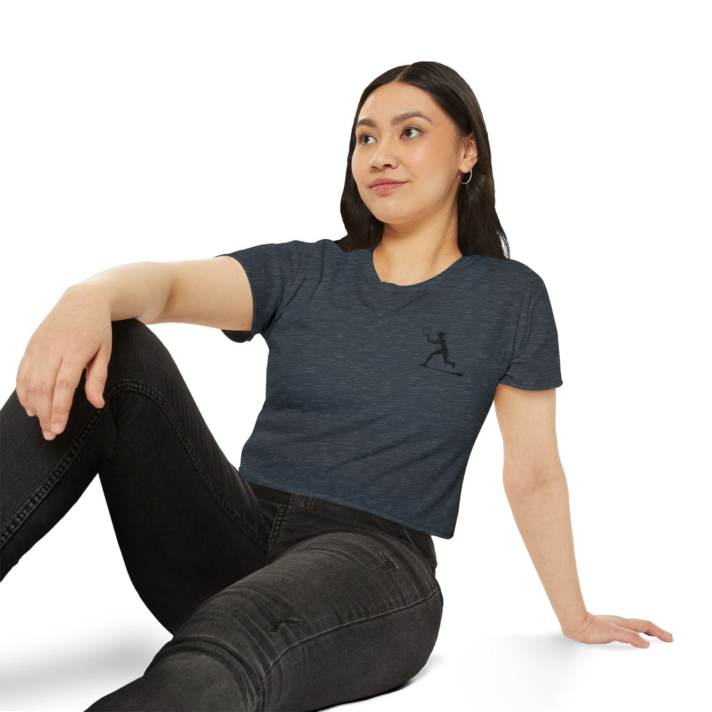 Tennis Crop Top Minimalist Female Tennis Player Graphic Festival Tee - Etna Gift
