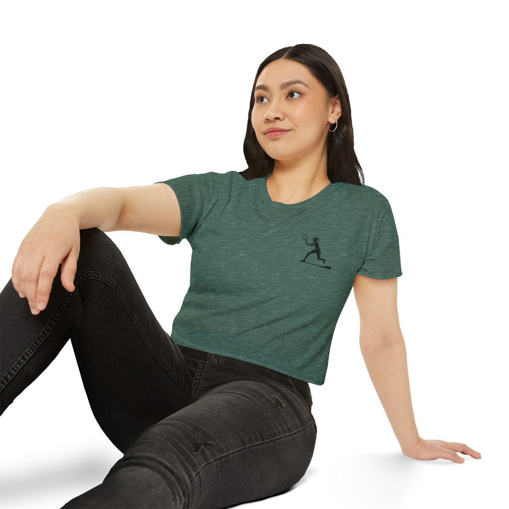 Tennis Crop Top Minimalist Female Tennis Player Graphic Festival Tee - Etna Gift
