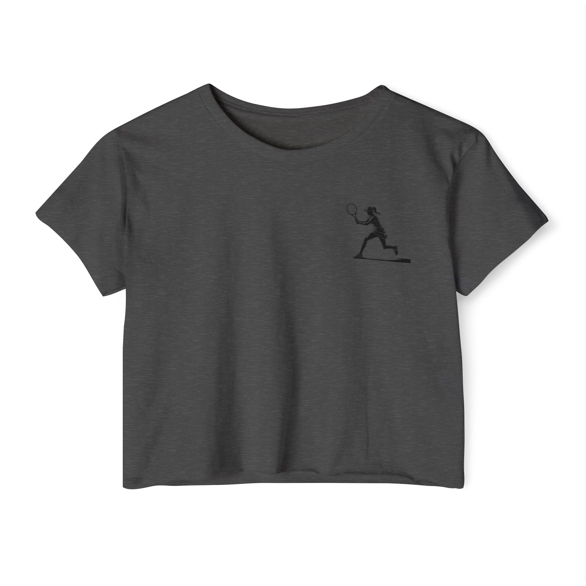 Tennis Crop Top Minimalist Female Tennis Player Graphic Festival Tee - Etna Gift