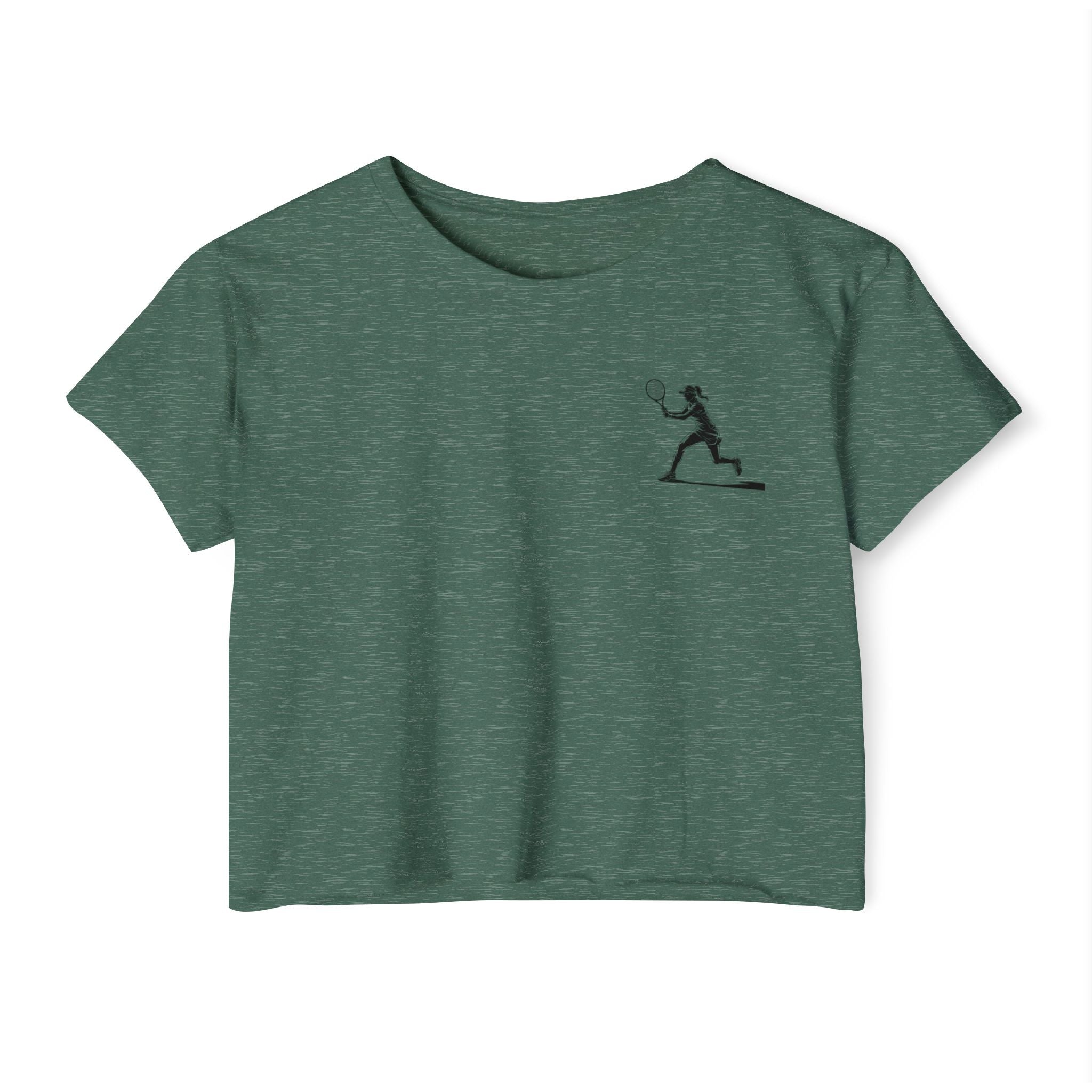 Tennis Crop Top Minimalist Female Tennis Player Graphic Festival Tee - Etna Gift