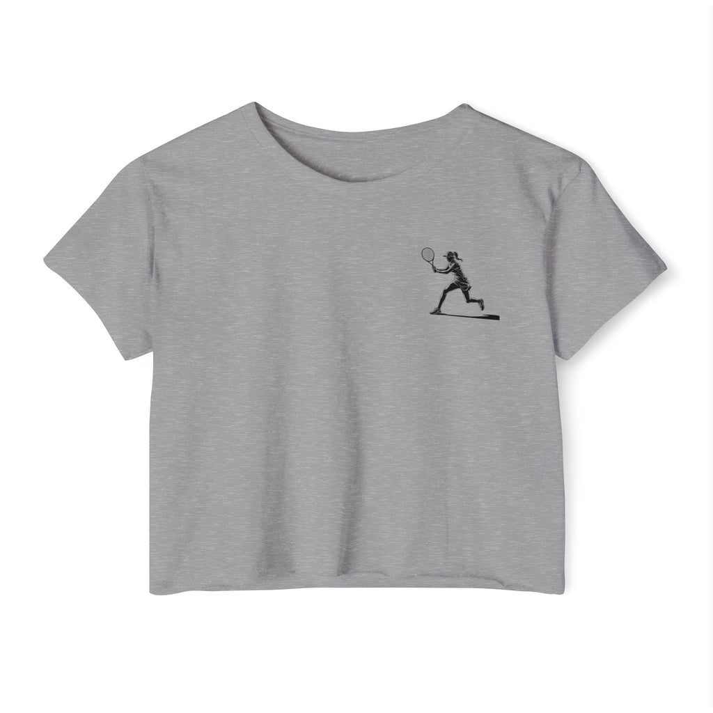 Tennis Crop Top Minimalist Female Tennis Player Graphic Festival Tee - Etna Gift