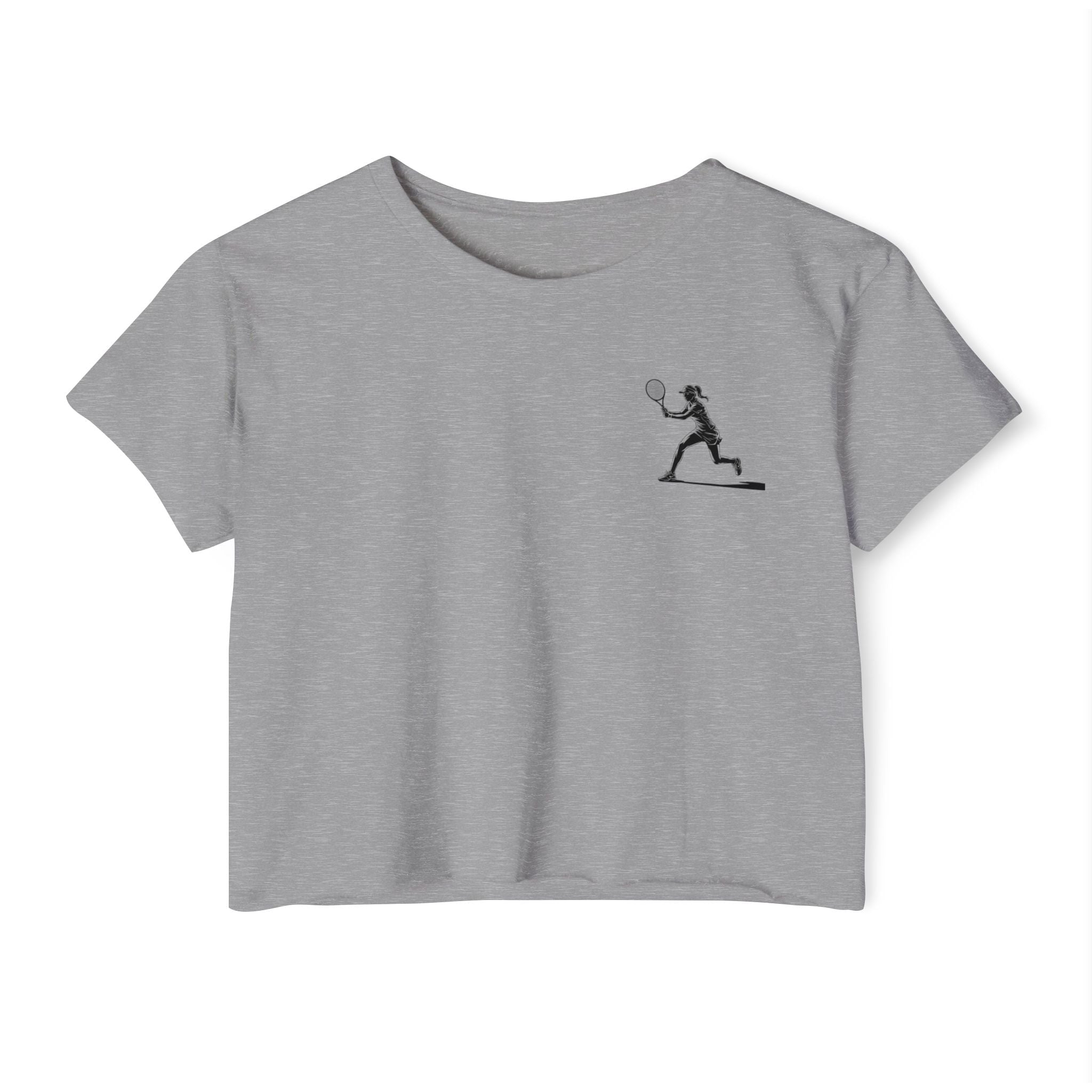 Tennis Crop Top Minimalist Female Tennis Player Graphic Festival Tee - Etna Gift