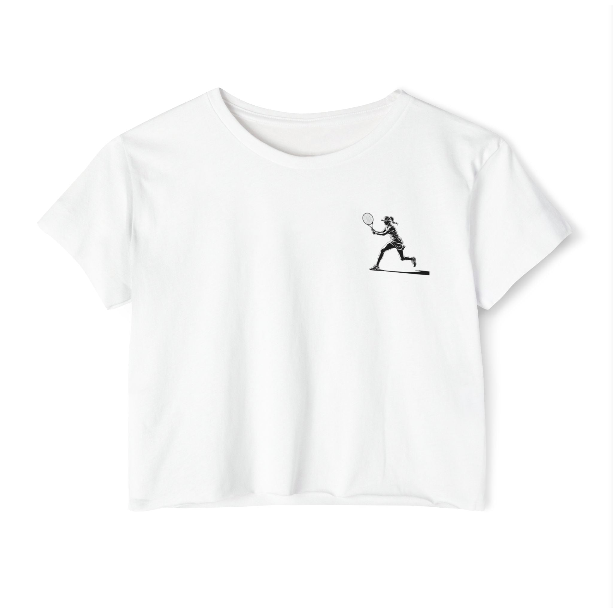 Tennis Crop Top Minimalist Female Tennis Player Graphic Festival Tee - Etna Gift
