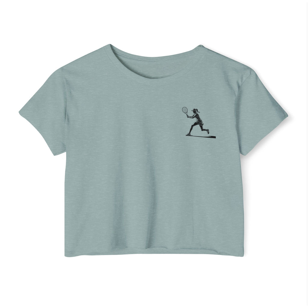 Tennis Crop Top Minimalist Female Tennis Player Graphic Festival Tee - Etna Gift