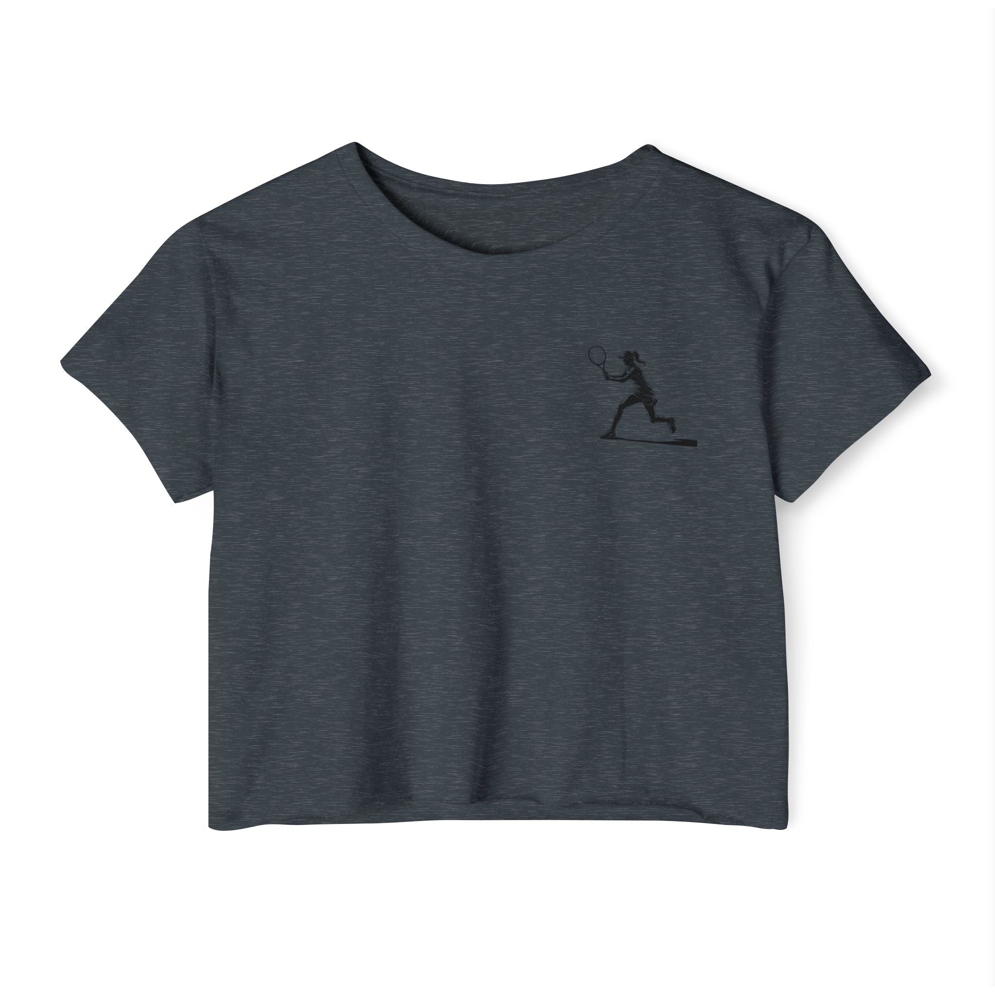 Tennis Crop Top Minimalist Female Tennis Player Graphic Festival Tee - Etna Gift