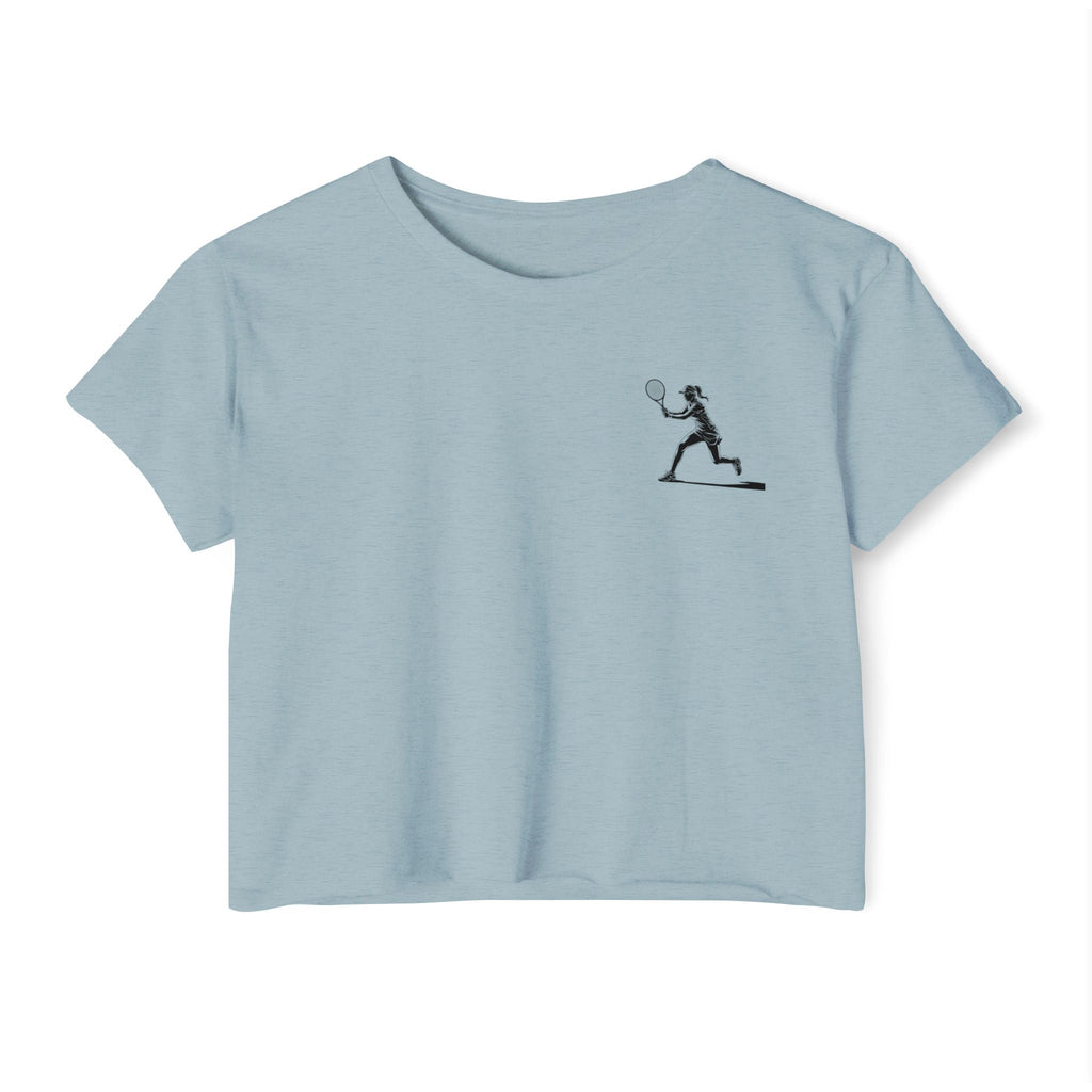 Tennis Crop Top Minimalist Female Tennis Player Graphic Festival Tee - Etna Gift