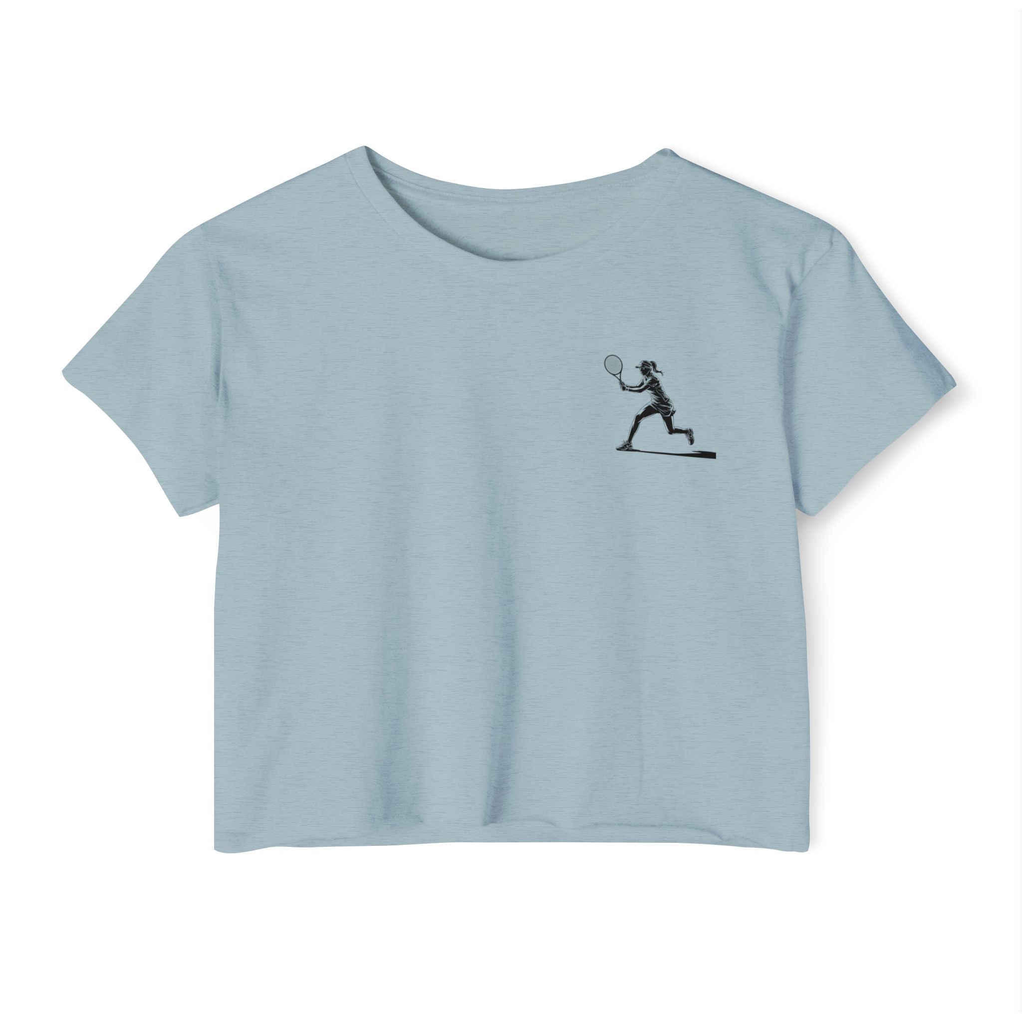 Tennis Crop Top Minimalist Female Tennis Player Graphic Festival Tee - Etna Gift