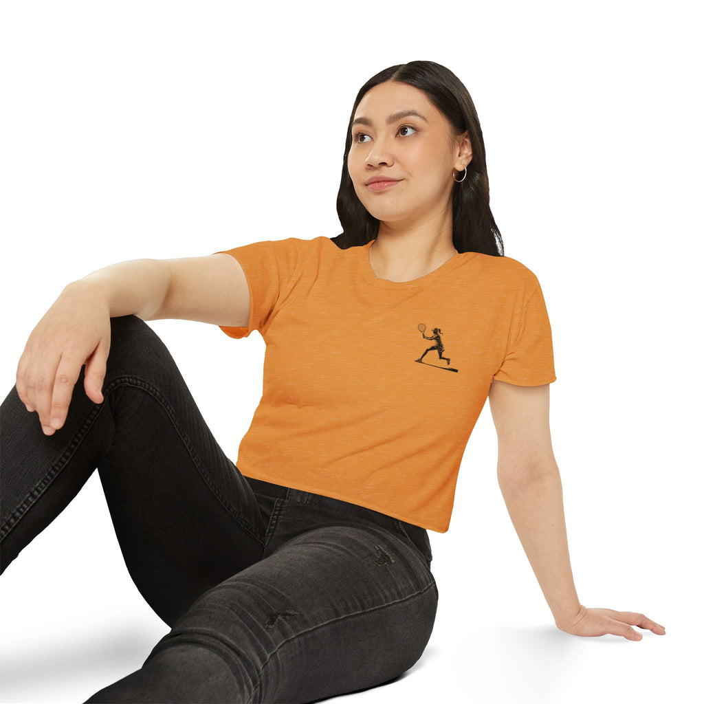 Tennis Crop Top Minimalist Female Tennis Player Graphic Festival Tee - Etna Gift