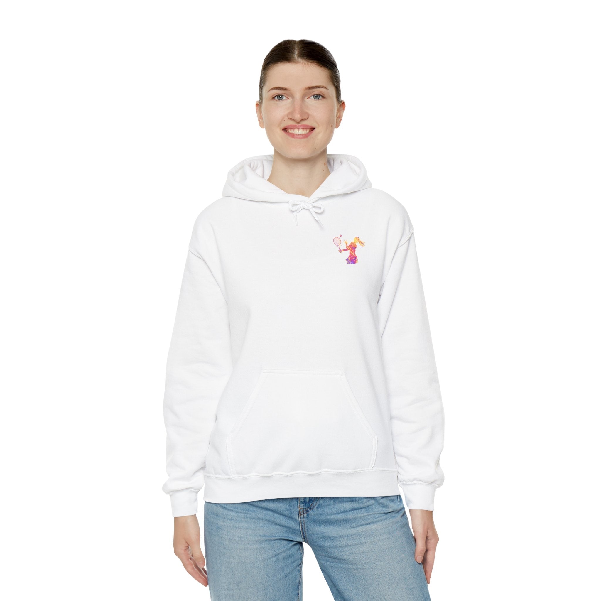Tennis Hoodie "Tennis is my favorite" Colorful Female Player Pullover - Etna Gift