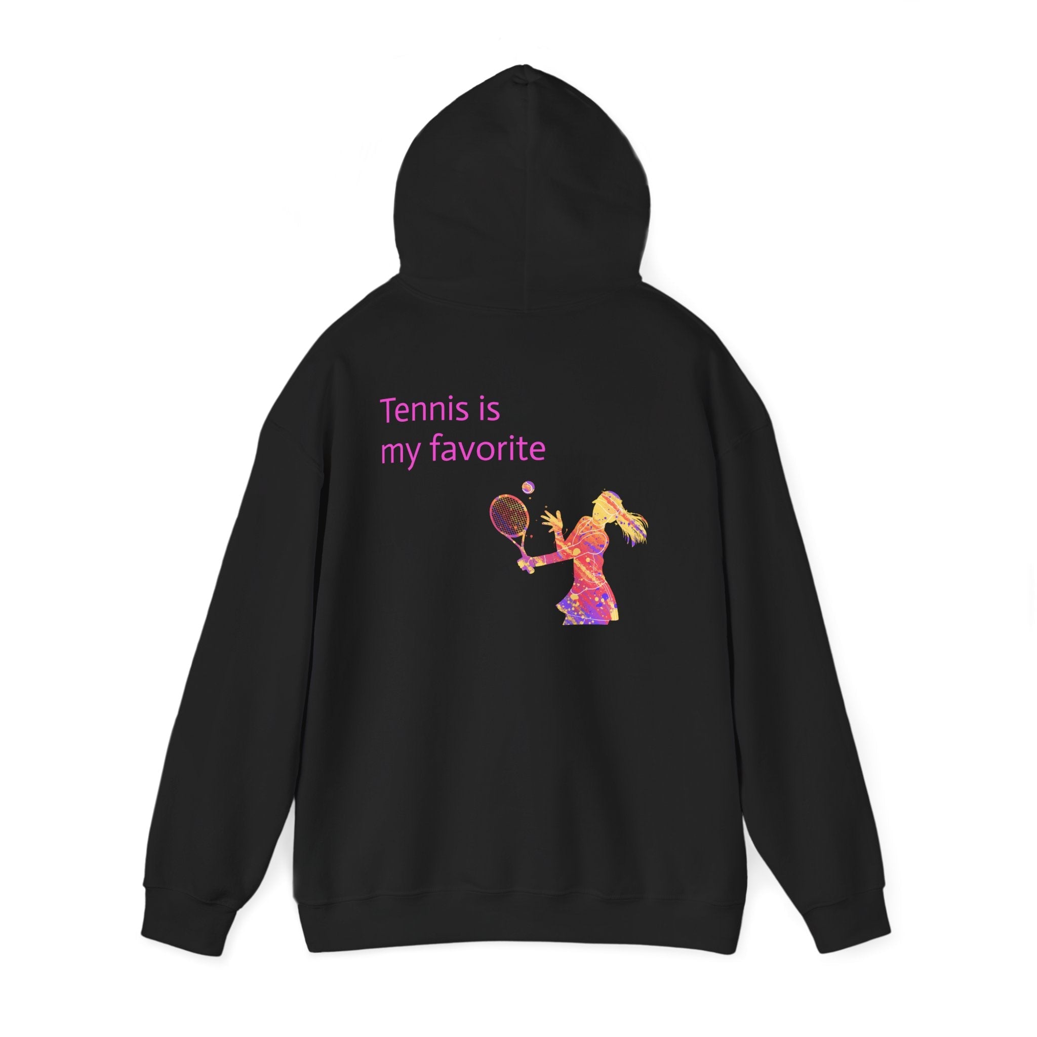 Tennis Hoodie "Tennis is my favorite" Colorful Female Player Pullover - Etna Gift