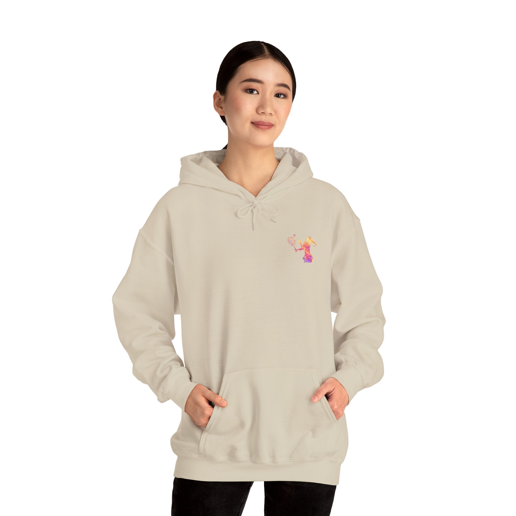 Tennis Hoodie "Tennis is my favorite" Colorful Female Player Pullover - Etna Gift