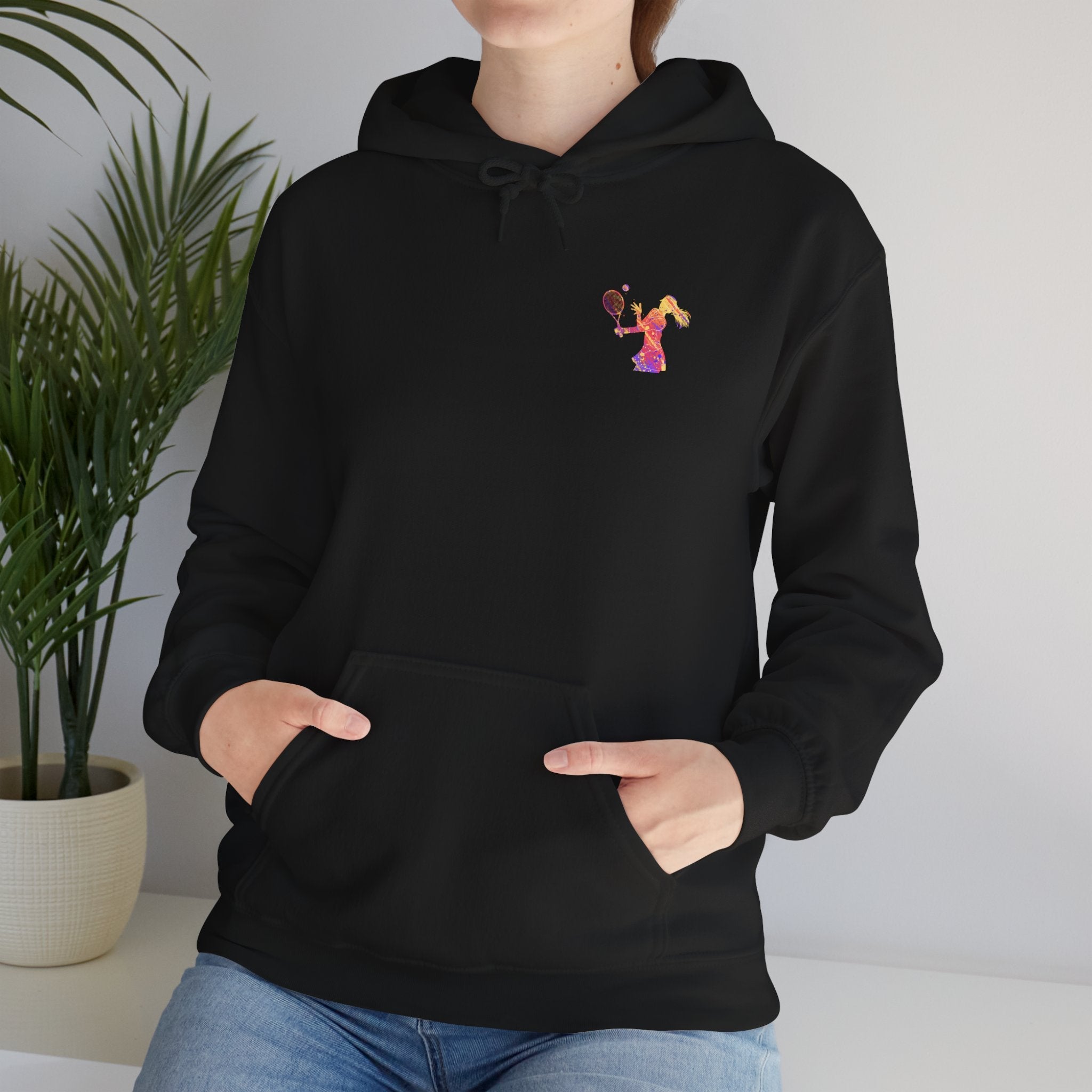 Tennis Hoodie "Tennis is my favorite" Colorful Female Player Pullover - Etna Gift