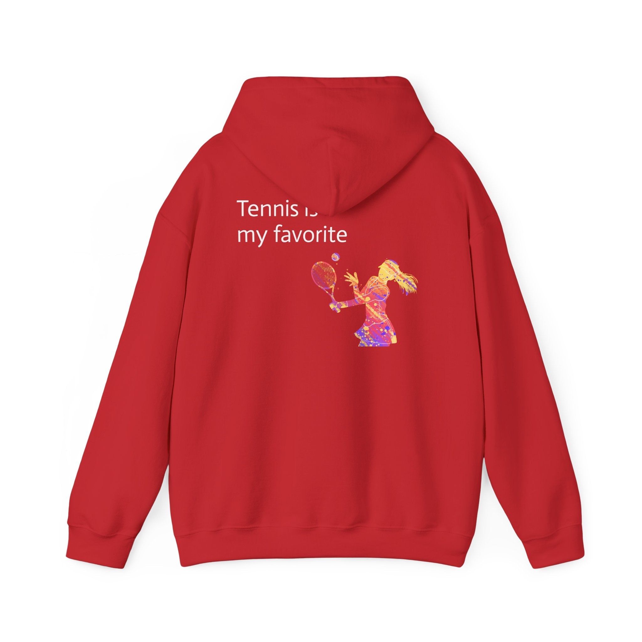 Tennis Hoodie "Tennis is my favorite" Colorful Female Player Pullover - Etna Gift