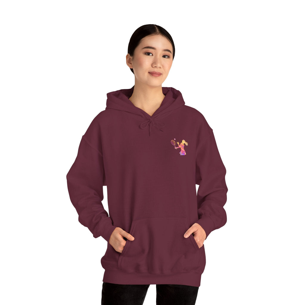 Tennis Hoodie "Tennis is my favorite" Colorful Female Player Pullover - Etna Gift