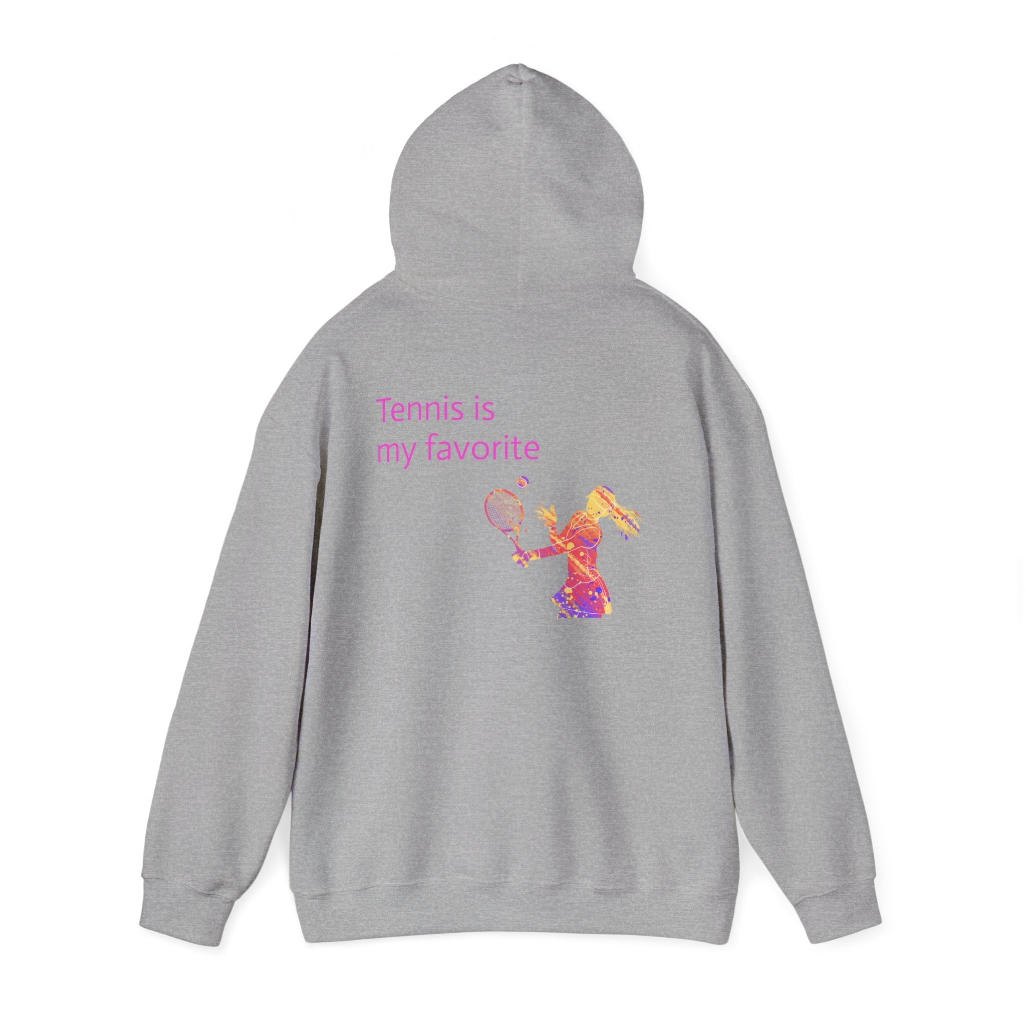 Tennis Hoodie "Tennis is my favorite" Colorful Female Player Pullover - Etna Gift