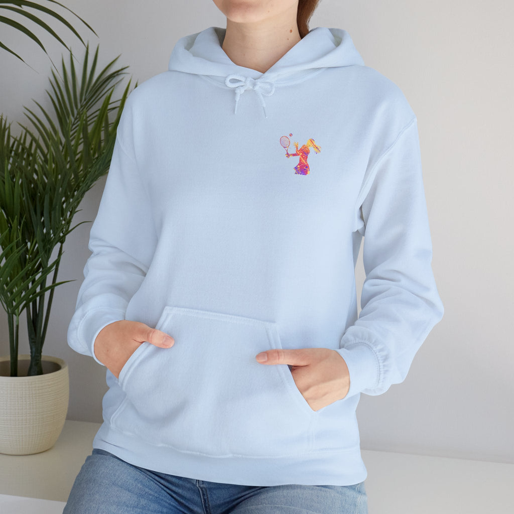 Tennis Hoodie "Tennis is my favorite" Colorful Female Player Pullover - Etna Gift