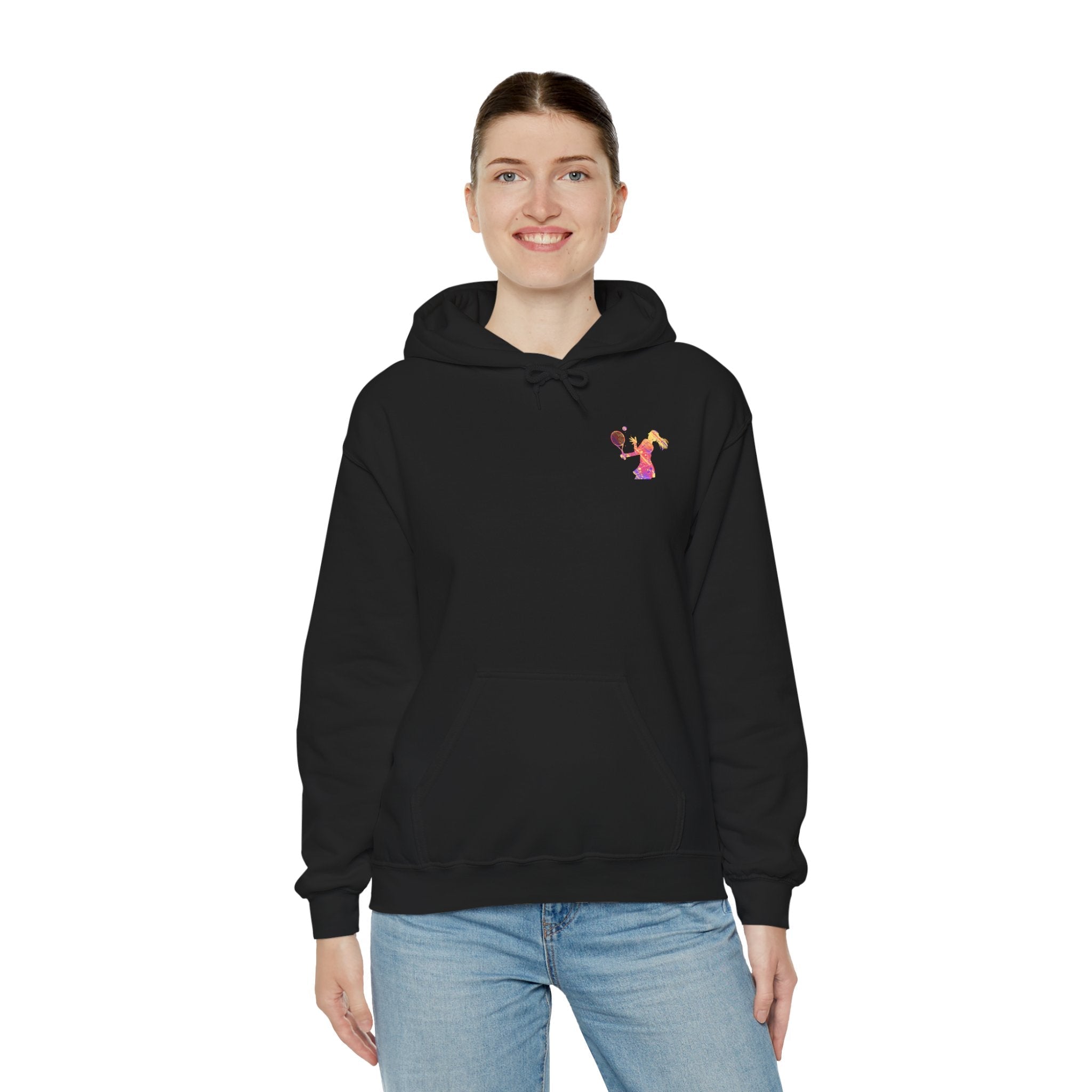 Tennis Hoodie "Tennis is my favorite" Colorful Female Player Pullover - Etna Gift
