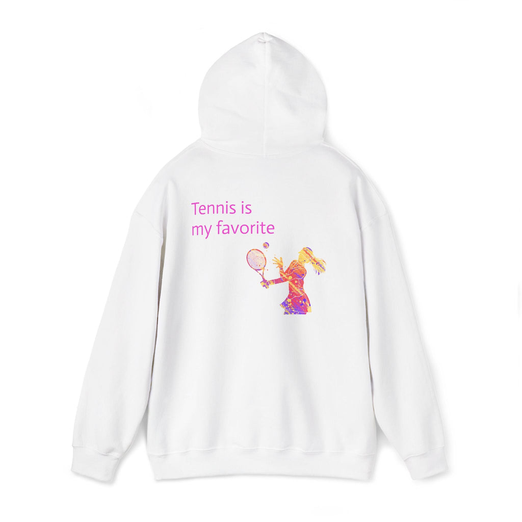 Tennis Hoodie "Tennis is my favorite" Colorful Female Player Pullover - Etna Gift