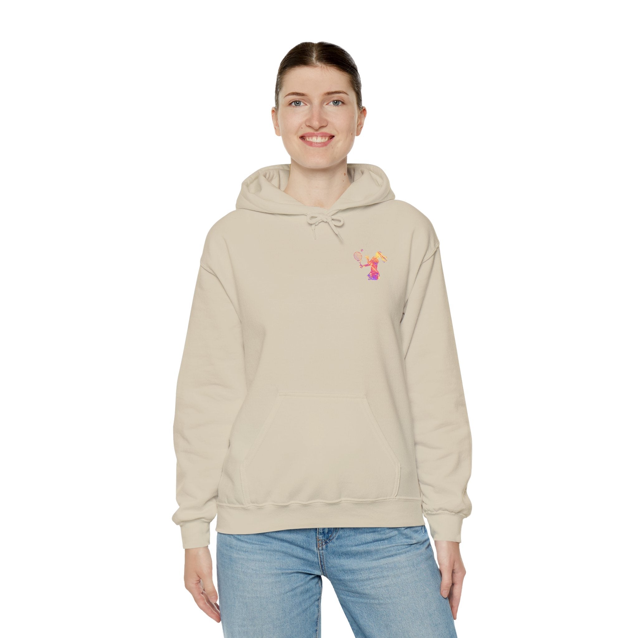 Tennis Hoodie "Tennis is my favorite" Colorful Female Player Pullover - Etna Gift