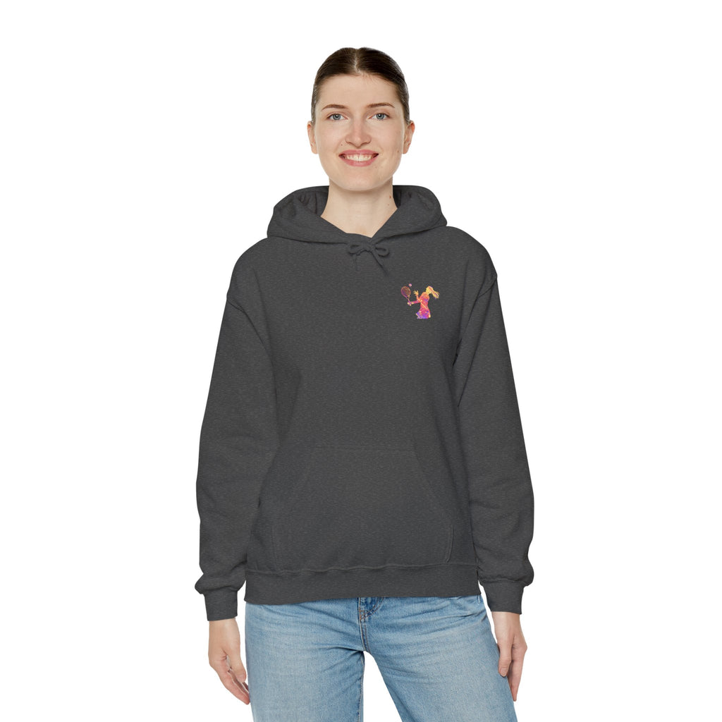 Tennis Hoodie "Tennis is my favorite" Colorful Female Player Pullover - Etna Gift