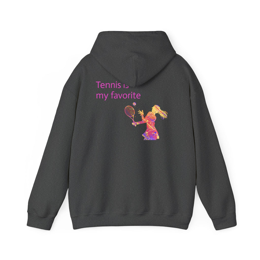 Tennis Hoodie "Tennis is my favorite" Colorful Female Player Pullover - Etna Gift